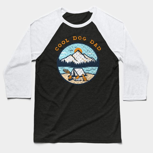 Outdoors Cool Dog Dad Baseball T-Shirt by pa2rok